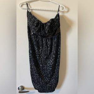 Sparkly sequin strapless plus size animal print glitter dress